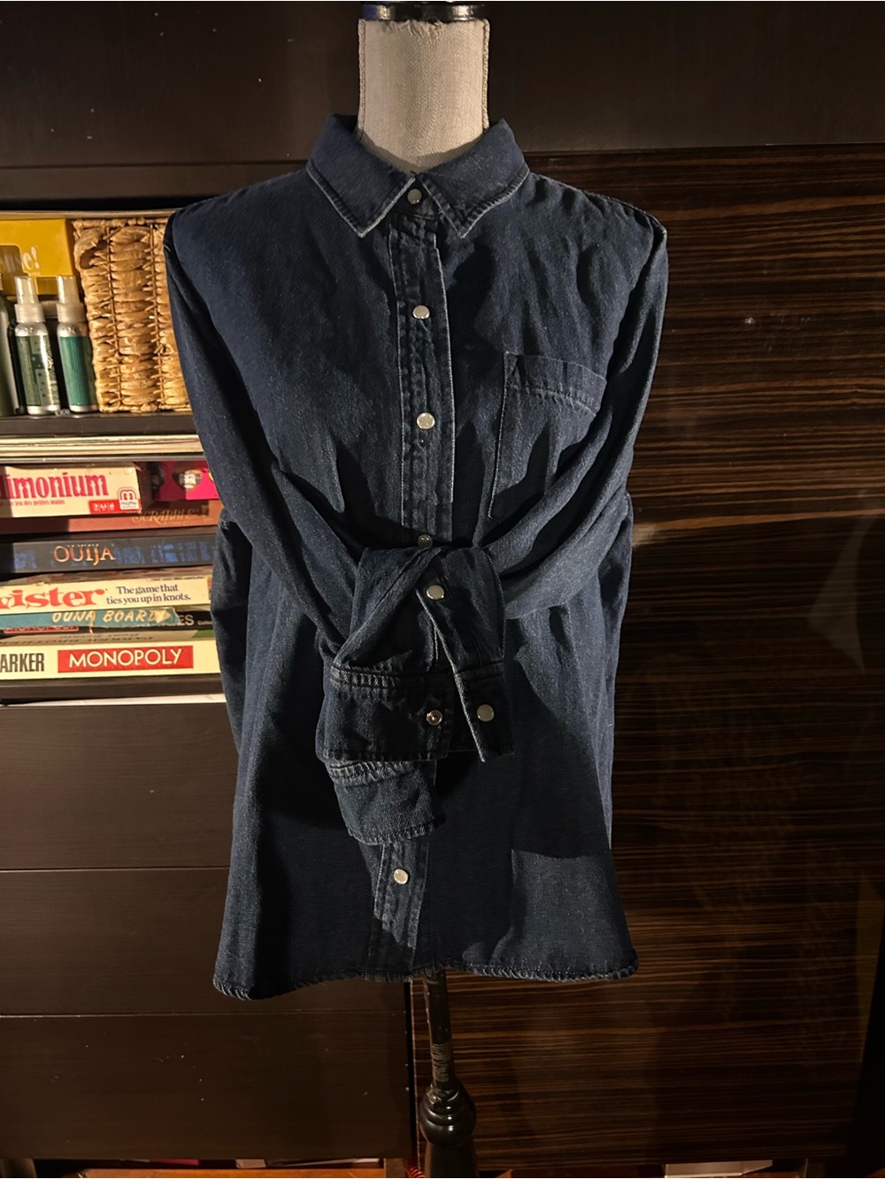 Lucky Brand Dark Blue Denim Button-Down Shirt XL